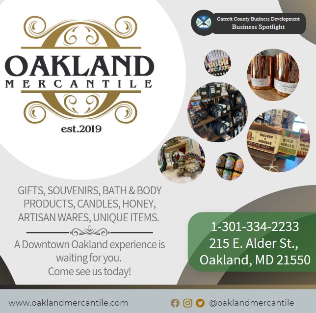 Business Spotlight
Oakland Mercantile 
GIFTS, SOUVENIRS, BATH & BODY PRODUCTS, CANDLES, HONEY,
ARTISAN WARES, UNIQUE ITEMS. 

A Downtown Oakland experience is waiting for you. 
Come see us today!